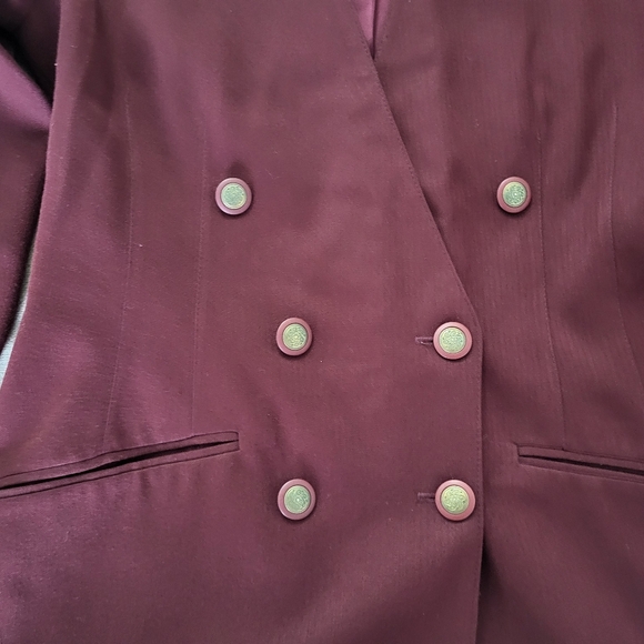 Vintage Canadian Made Amoretti Burgundy Blazer size 7 - Picture 3 of 7
